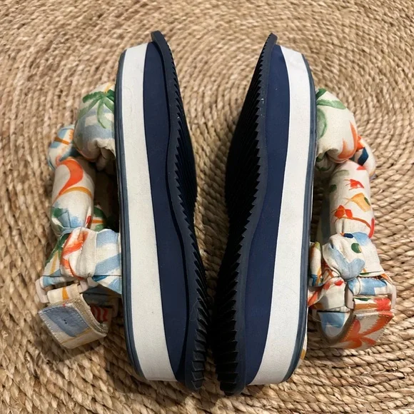 FARM RIO Copacabana Scarf Platform Sandals Puffy Comfy Size 9 - Picture 5 of 10